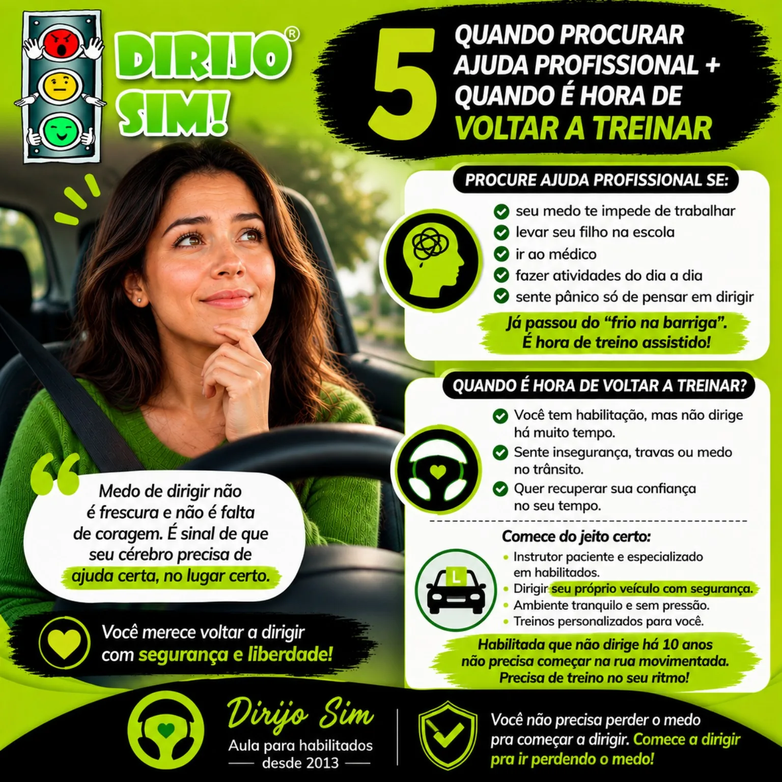 Conteúdo sobre quando procurar ajuda e quando voltar a praticar